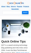 How quickonlinetips.com looks like on a mobile device such as an iPhone.