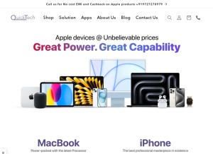 How quicktech.in looks like on a tablet such as an iPad.