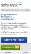 How quicktopic.com looks like on a mobile device such as an iPhone.