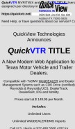 How quickvtr.net looks like on a mobile device such as an iPhone.