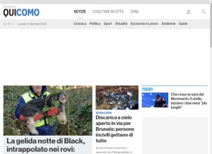 How quicomo.it looks like on a tablet such as an iPad.