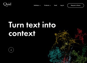 How quid.com looks like on a tablet such as an iPad.