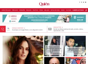 How quien.com looks like on a tablet such as an iPad.
