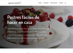 How quieropostre.com looks like on a tablet such as an iPad.