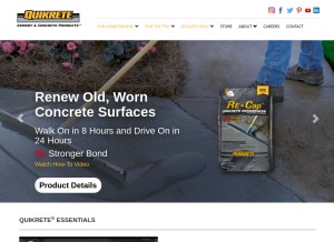 How quikrete.com looks like on a tablet such as an iPad.