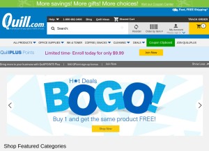 How quill.com looks like on a tablet such as an iPad.