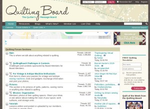 How quiltingboard.com looks like on a tablet such as an iPad.