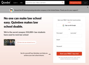 How quimbee.com looks like on a tablet such as an iPad.