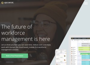 How quinyx.com looks like on a tablet such as an iPad.