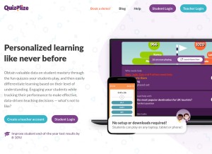 How quizalize.com looks like on a tablet such as an iPad.