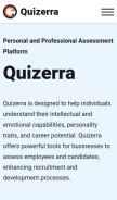 How quizerra.com looks like on a mobile device such as an iPhone.