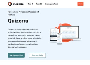 How quizerra.com looks like on a tablet such as an iPad.