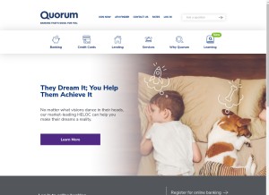 How quorumfcu.org looks like on a tablet such as an iPad.