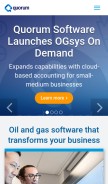 How quorumsoftware.com looks like on a mobile device such as an iPhone.