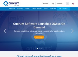 How quorumsoftware.com looks like on a tablet such as an iPad.