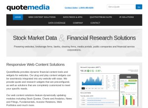 How quotemedia.com looks like on a tablet such as an iPad.