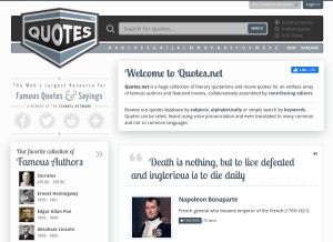 How quotes.net looks like on a tablet such as an iPad.