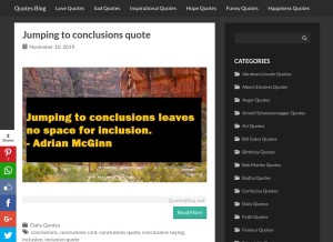 How quotesblog.net looks like on a tablet such as an iPad.