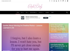 How quotesdaily.net looks like on a tablet such as an iPad.