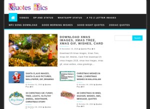 How quotespics.net looks like on a tablet such as an iPad.