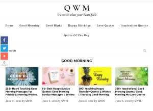 How quoteswishesmsg.com looks like on a tablet such as an iPad.