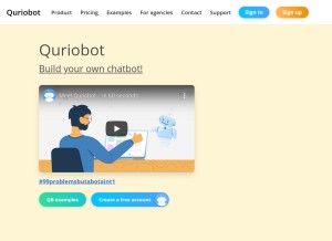 How quriobot.com looks like on a tablet such as an iPad.