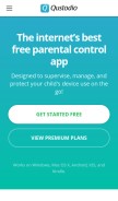 How qustodio.com looks like on a mobile device such as an iPhone.