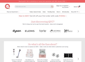 How qvcuk.com looks like on a tablet such as an iPad.