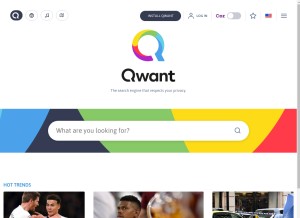 How qwant.com looks like on a tablet such as an iPad.