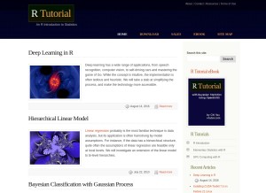 How r-tutor.com looks like on a tablet such as an iPad.
