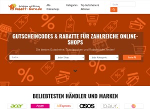 How rabatt-guru.de looks like on a tablet such as an iPad.