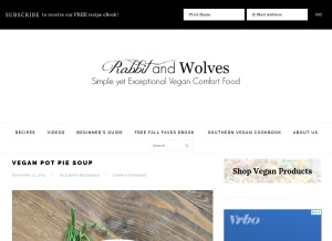 How rabbitandwolves.com looks like on a tablet such as an iPad.