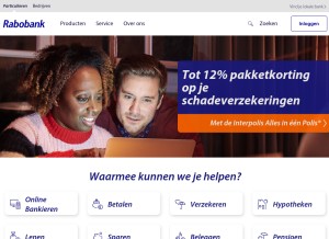 How rabobank.nl looks like on a tablet such as an iPad.
