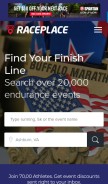 How raceplace.com looks like on a mobile device such as an iPhone.