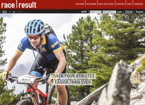 How raceresult.com looks like on a tablet such as an iPad.