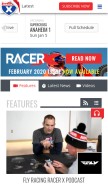 How racerxonline.com looks like on a mobile device such as an iPhone.