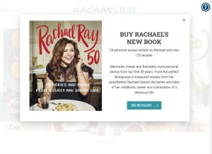 How rachaelray.com looks like on a tablet such as an iPad.