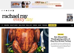 How rachaelraymag.com looks like on a tablet such as an iPad.