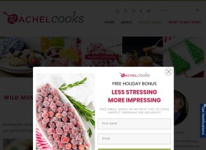 How rachelcooks.com looks like on a tablet such as an iPad.
