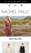 How rachelpally.com looks like on a mobile device such as an iPhone.