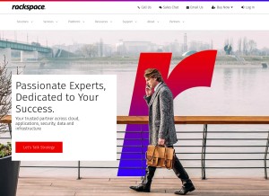 How rackspace.com looks like on a tablet such as an iPad.