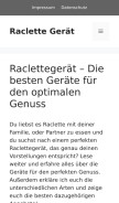 How raclettegeraet.com looks like on a mobile device such as an iPhone.
