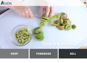 How radacutlery.com looks like on a tablet such as an iPad.