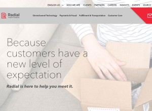 How radial.com looks like on a tablet such as an iPad.