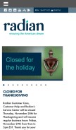 How radian.biz looks like on a mobile device such as an iPhone.