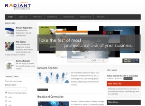 How radiantbd.com looks like on a tablet such as an iPad.