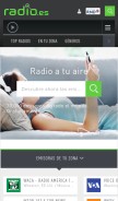 How radio.es looks like on a mobile device such as an iPhone.