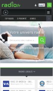 How radio.fr looks like on a mobile device such as an iPhone.
