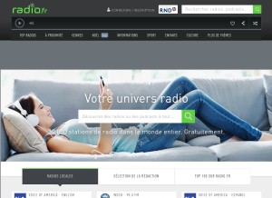 How radio.fr looks like on a tablet such as an iPad.