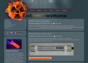 How radioactiveathome.org looks like on a tablet such as an iPad.